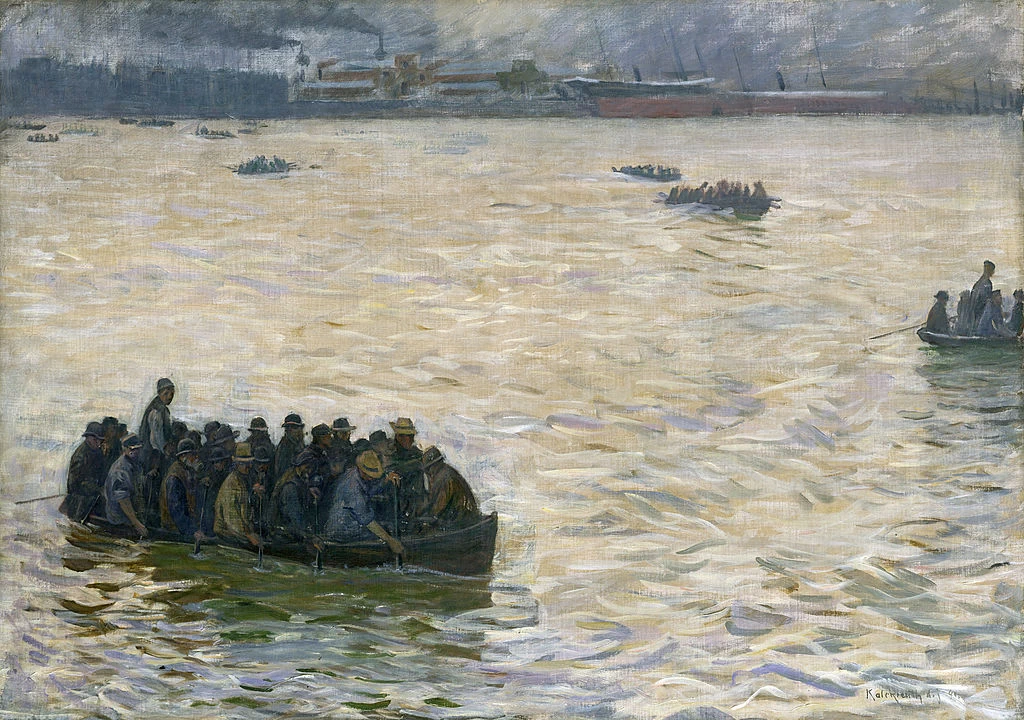 Leopold von Kalckreuth - Serata dei portuali (1894), Hamburger Kunsthalle